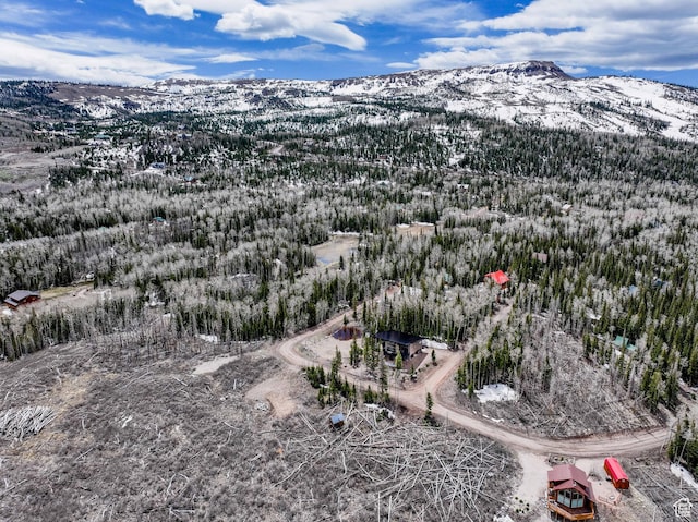 466 N Elk Dr, Brian Head, UT 84719 - snowy aerial view with a mountain view