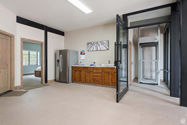 466 N Elk Dr, Brian Head, UT 84719 - bathroom with carpet flooring, baseboard heating, and baseboards