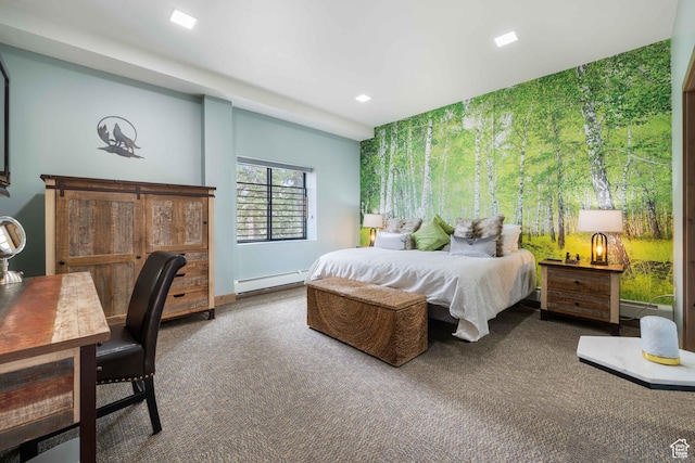 466 N Elk Dr, Brian Head, UT 84719 - bedroom featuring baseboard heating and carpet flooring