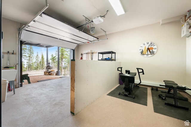 466 N Elk Dr, Brian Head, UT 84719 - workout room featuring carpet floors and a garage