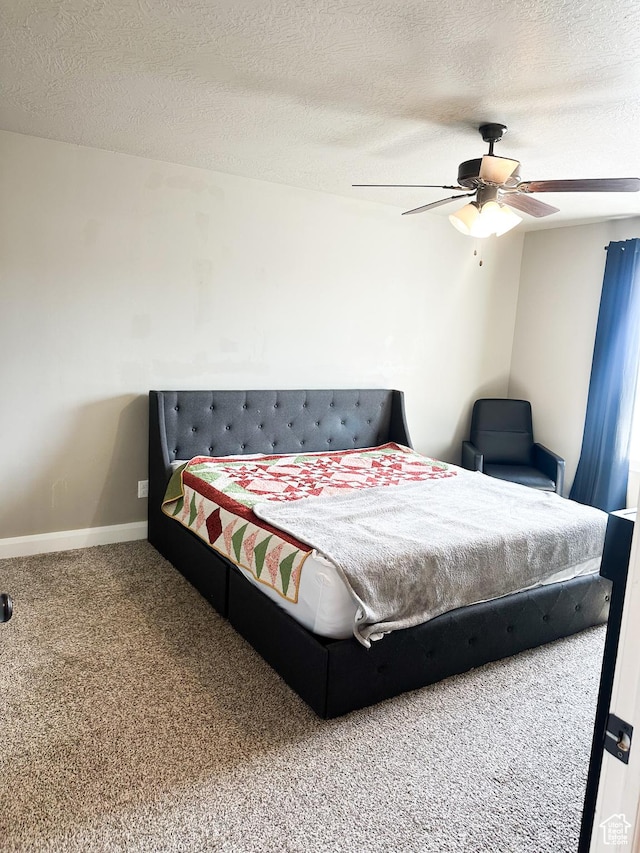 404 W 1325 N Unit L5, Cedar City, UT 84721 - bedroom featuring carpet flooring, a textured ceiling, and ceiling fan