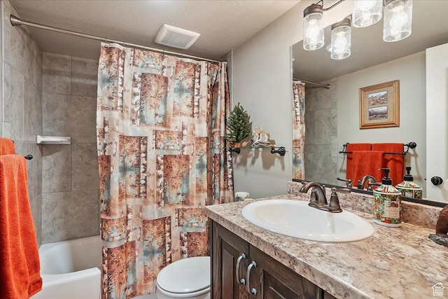 4548 N Sheep Creek Dr, Eden, UT 84310 - bathroom featuring toilet, vanity, and shower / bath combo with shower curtain