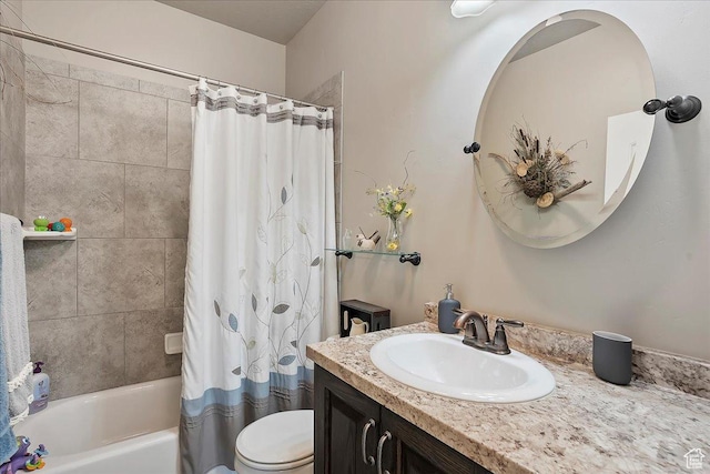 4548 N Sheep Creek Dr, Eden, UT 84310 - bathroom featuring vanity, toilet, and shower / bath combo