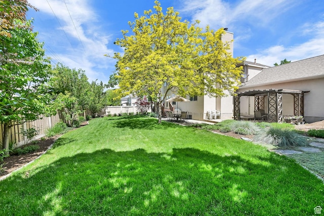 6782 S Courtland Ave, Cottonwood Heights, UT 84121 - view of yard with a pergola and a patio area