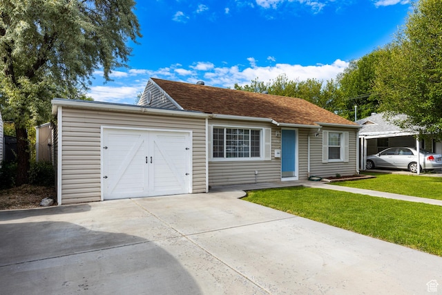 1006 E 300 N, Provo, UT 84606 - ranch-style house featuring concrete driveway, an attached garage, and a front lawn