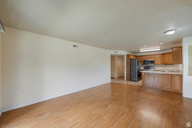 191 E Spencer Peak Way Unit I2, Draper, UT 84020 - unfurnished living room with light wood-style flooring, a sink, and baseboards