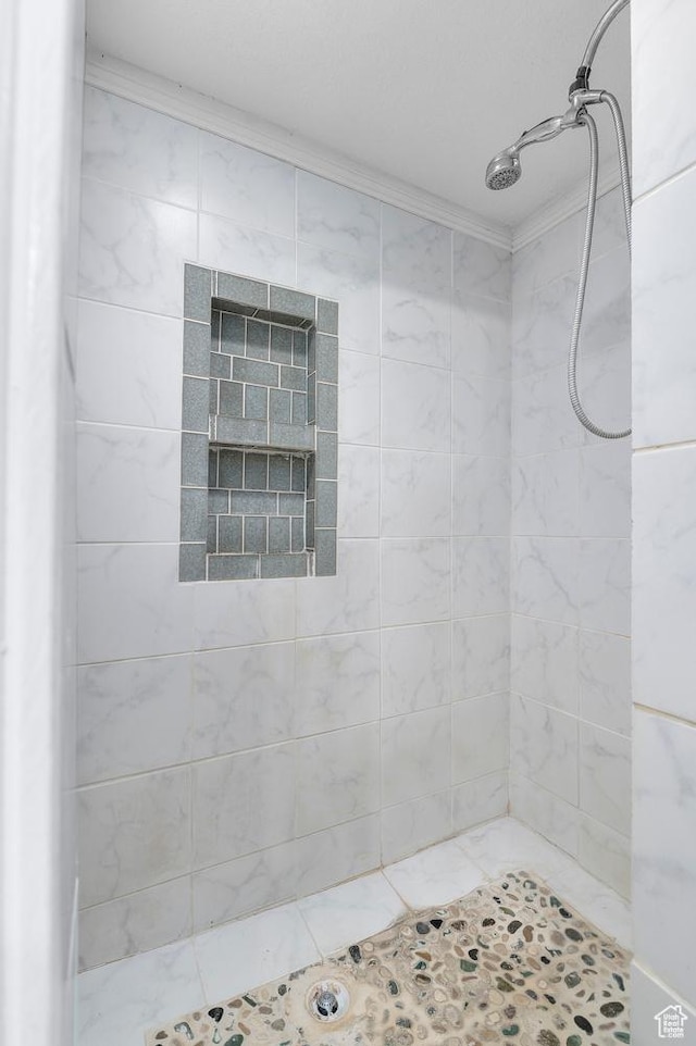 165 N 800 E, American Fork, UT 84003 - bathroom featuring tiled shower and crown molding