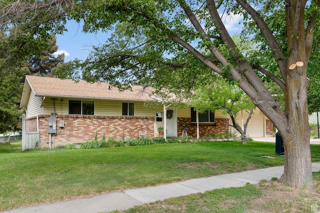165 N 800 E, American Fork, UT 84003 - single story home featuring brick siding, a garage, a front yard, and a shingled roof