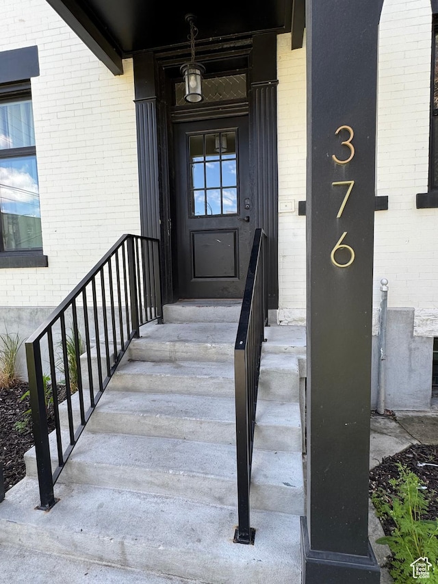 376 E Broadway, Salt Lake City, UT 84111 - view of exterior entry featuring brick siding