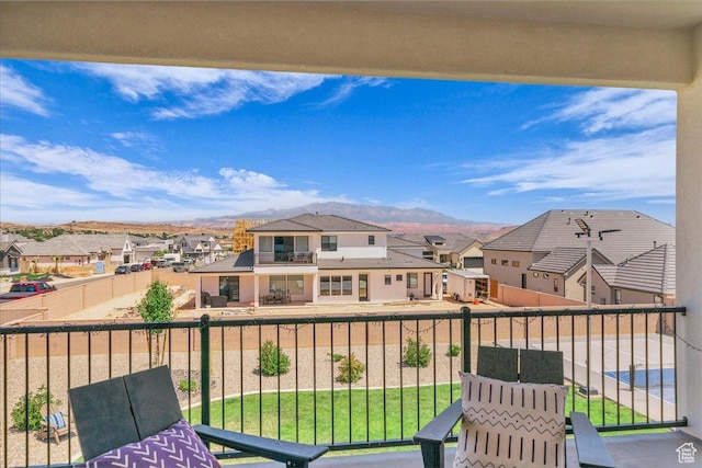 2725 E Ashwood Ln, St George, UT 84790 - balcony featuring a residential view and a mountain view