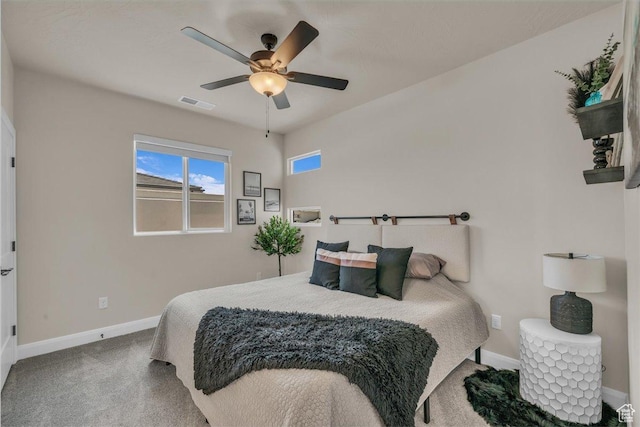 2725 E Ashwood Ln, St George, UT 84790 - bedroom featuring baseboards, carpet, and ceiling fan