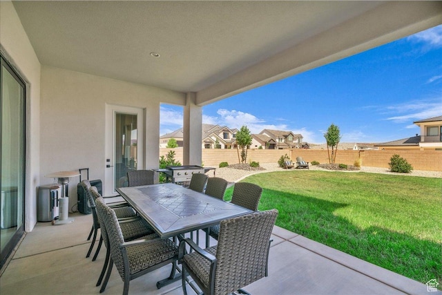 2725 E Ashwood Ln, St George, UT 84790 - view of patio with outdoor dining area and a residential view