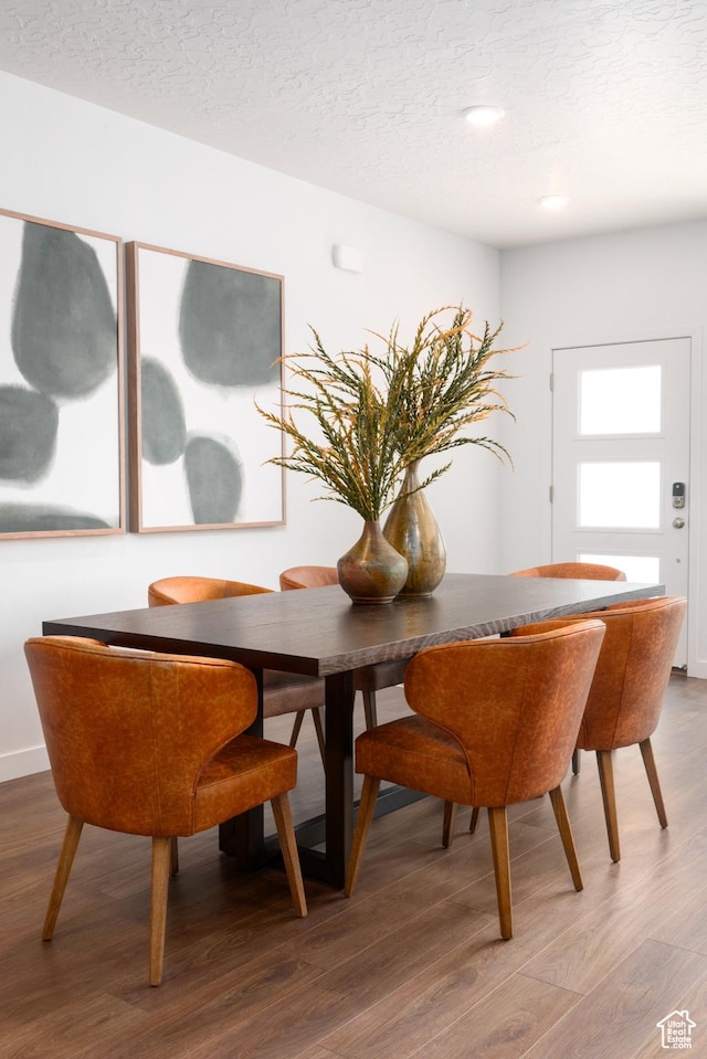 2476 N Wildwood Ln E Unit 249, Heber City, UT 84032 - dining room featuring a textured ceiling and wood finished floors