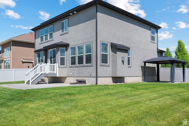 296 E 12025th St S, Draper, UT 84020 - rear view of house with a gazebo, stucco siding, and a patio