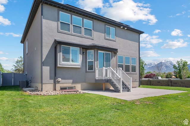 296 E 12025th St S, Draper, UT 84020 - back of house with a gate, a patio area, stucco siding, and a mountain view
