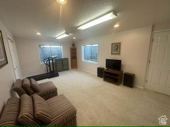 341 E Wilford Ave, Murray, UT 84107 - carpeted living room with baseboards and recessed lighting