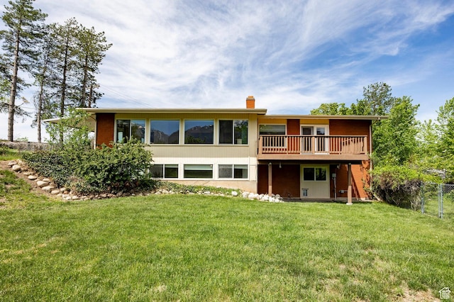 2006 E Creek Rd, Sandy, UT 84093 - back of property featuring a chimney and a deck