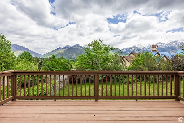 2006 E Creek Rd, Sandy, UT 84093 - wooden deck featuring a mountain view