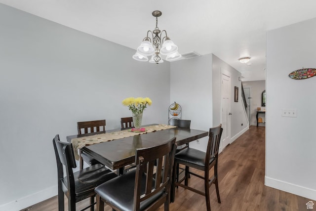 1107 N Independence Ave W, Provo, UT 84604 - dining area featuring baseboards, wood finished floors, and a chandelier