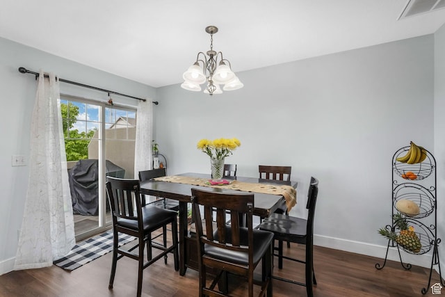 1107 N Independence Ave W, Provo, UT 84604 - dining area with baseboards, wood finished floors, and a chandelier
