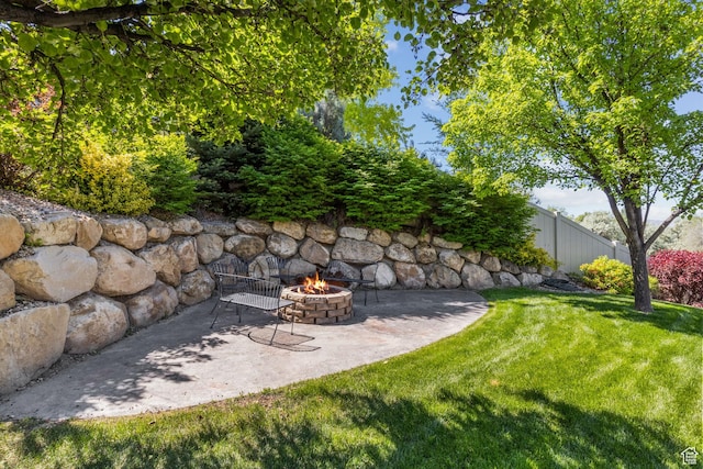 36 E 1450 N, Lehi, UT 84043 - view of yard with a fire pit and a patio area
