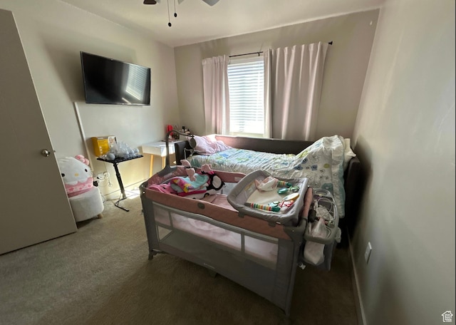 5288 W Solafax Ln Unit 34-1, Herriman, UT 84096 - bedroom with carpet and ceiling fan
