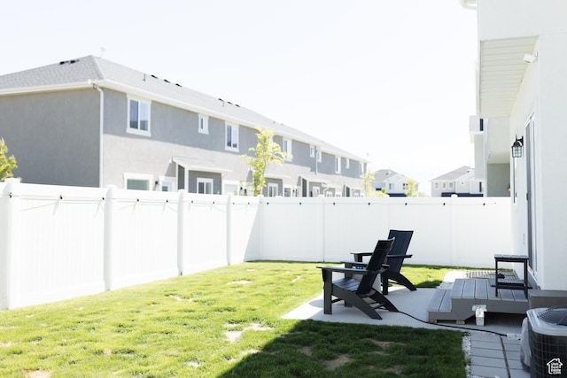 4745 E Silver Moon Dr, Eagle Mountain, UT 84005 - view of yard featuring a residential view, a patio, and cooling unit