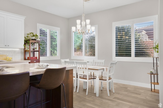 3691 W 2800 S, Hurricane, UT 84737 - dining room featuring a chandelier, healthy amount of natural light, and light wood-type flooring