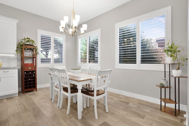 3691 W 2800 S, Hurricane, UT 84737 - dining area featuring a chandelier, light wood-type flooring, and baseboards