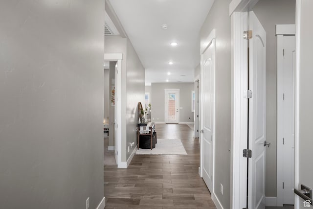 3691 W 2800 S, Hurricane, UT 84737 - hallway featuring wood finished floors, baseboards, and recessed lighting