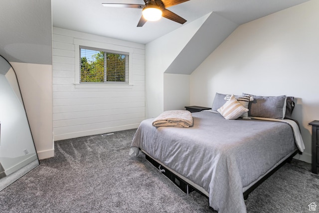 545 W Applewood Dr S # 10, Bountiful, UT 84010 - bedroom with carpet, a ceiling fan, and wooden walls