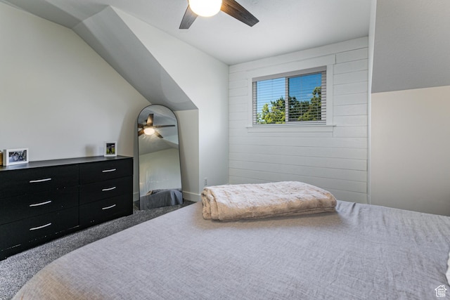 545 W Applewood Dr S # 10, Bountiful, UT 84010 - carpeted bedroom with a ceiling fan and vaulted ceiling