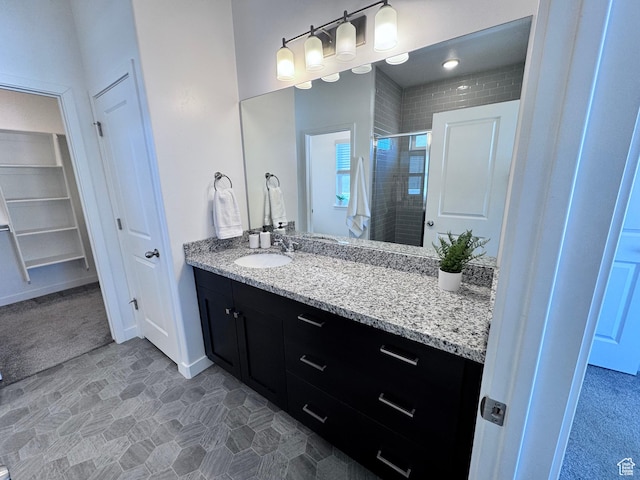 12754 S Quail Lake Dr Unit 126, Riverton, UT 84096 - bathroom with a stall shower, vanity, and a closet