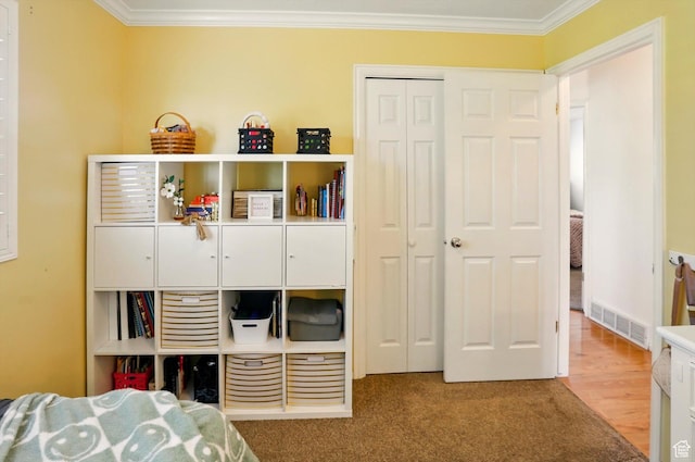 146 S 1125 W, Layton, UT 84041 - carpeted bedroom featuring crown molding and a closet