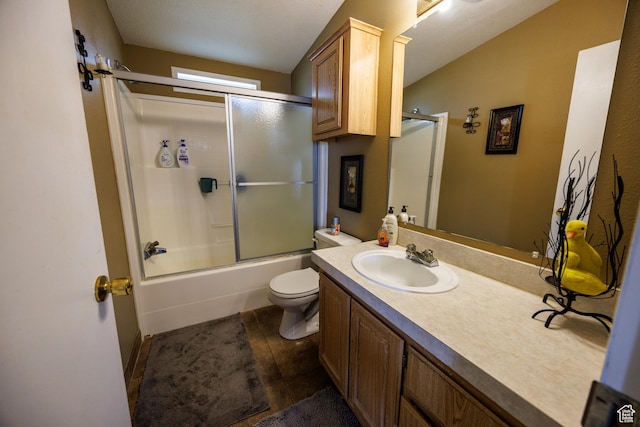 1085 S S River Ridge Ln, Joseph, UT 84739 - bathroom featuring vanity, toilet, shower / bath combination with glass door, and tile patterned flooring
