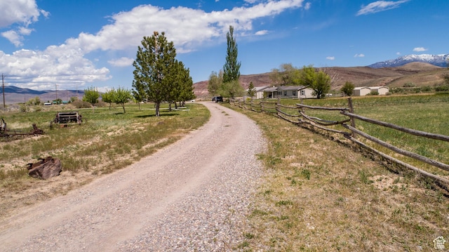 1085 S S River Ridge Ln, Joseph, UT 84739 - view of dirt / gravel road featuring a rural view and a mountain view