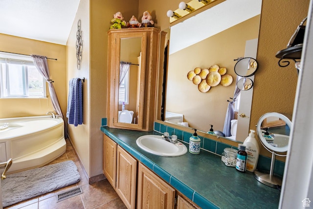 1085 S S River Ridge Ln, Joseph, UT 84739 - bathroom featuring a bath, tile patterned floors, toilet, and vanity