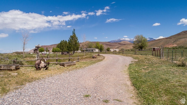 1085 S S River Ridge Ln, Joseph, UT 84739 - view of dirt / gravel driveway featuring a view of rural / pastoral area and a mountain view