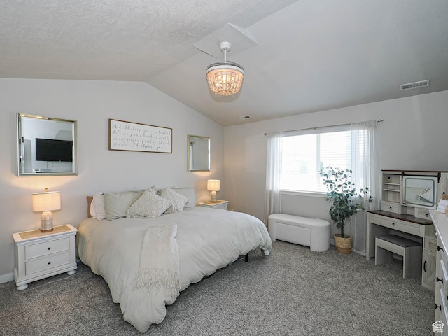 957 W Mckenna Rd, Bluffdale, UT 84065 - bedroom featuring lofted ceiling, a chandelier, and carpet floors