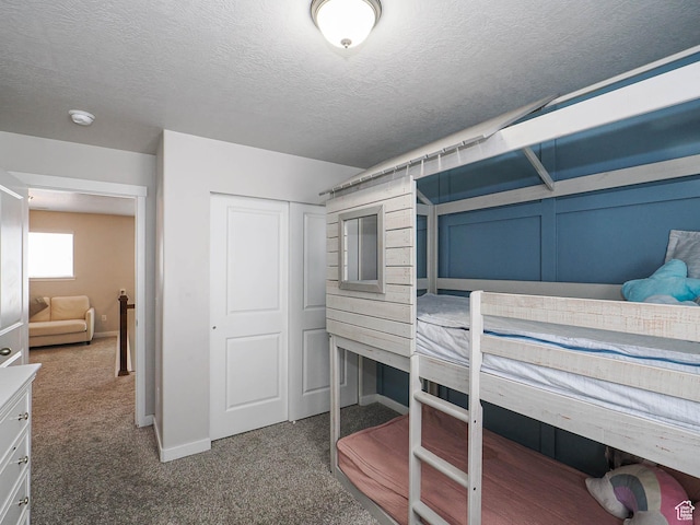 957 W Mckenna Rd, Bluffdale, UT 84065 - bedroom with carpet flooring, a textured ceiling, a closet, and baseboards