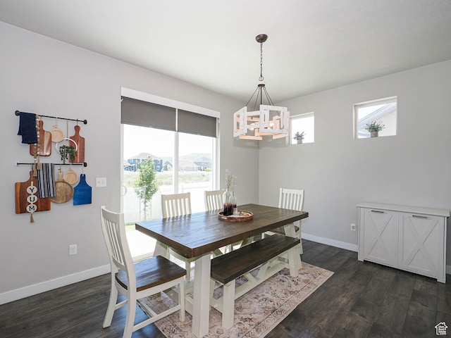 957 W Mckenna Rd, Bluffdale, UT 84065 - dining room featuring a chandelier, healthy amount of natural light, and dark wood-style flooring