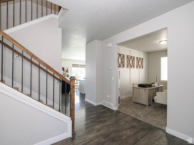 957 W Mckenna Rd, Bluffdale, UT 84065 - foyer featuring dark wood-type flooring, baseboards, and stairs