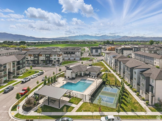 1031 W 360 S, American Fork, UT 84003 - aerial perspective of suburban area with a mountain backdrop and a pool area
