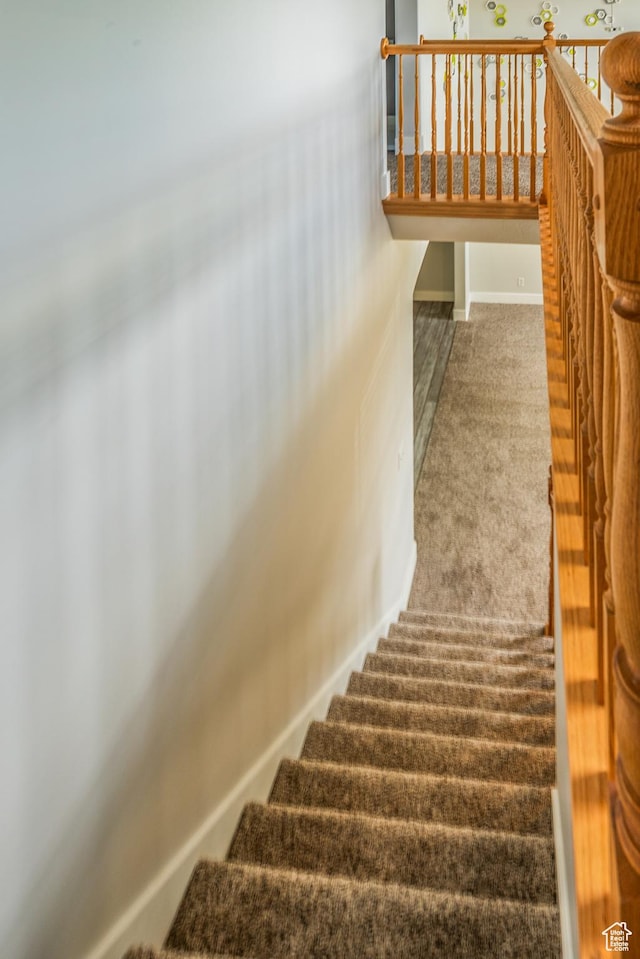 5242 W Cool Water Way S, West Jordan, UT 84081 - stairs featuring carpet floors