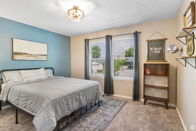 177 S Canyon Ave, Springville, UT 84663 - bedroom featuring carpet floors, baseboards, and a textured ceiling
