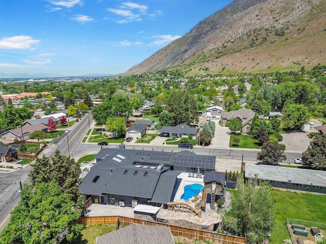 177 S Canyon Ave, Springville, UT 84663 - aerial view of residential area with mountains and a pool area