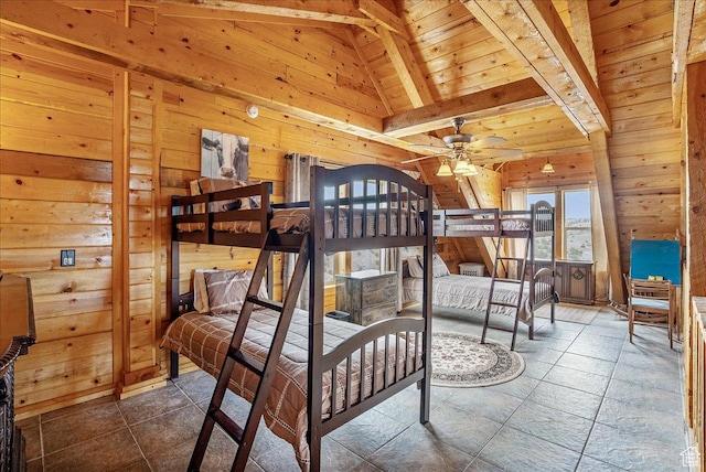 9911 S Antelope Xing, Duchesne, UT 84021 - bedroom with wood walls and wood ceiling