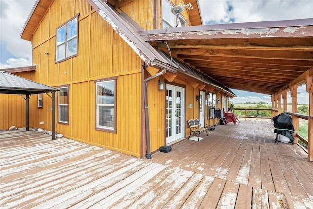 9911 S Antelope Xing, Duchesne, UT 84021 - deck with a grill, a gazebo, and french doors