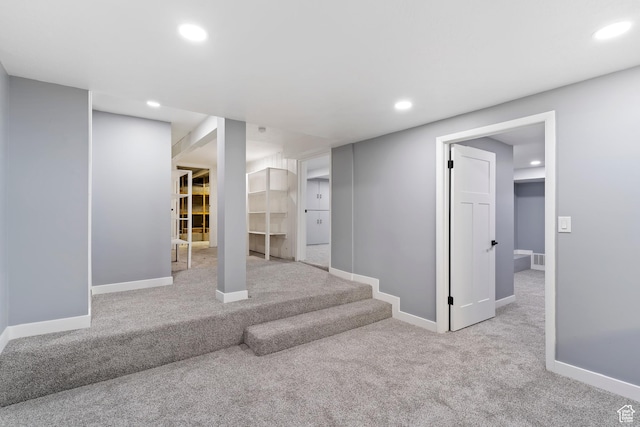 4203 S College Dr E, Ogden, UT 84403 - basement with carpet floors, recessed lighting, and baseboards