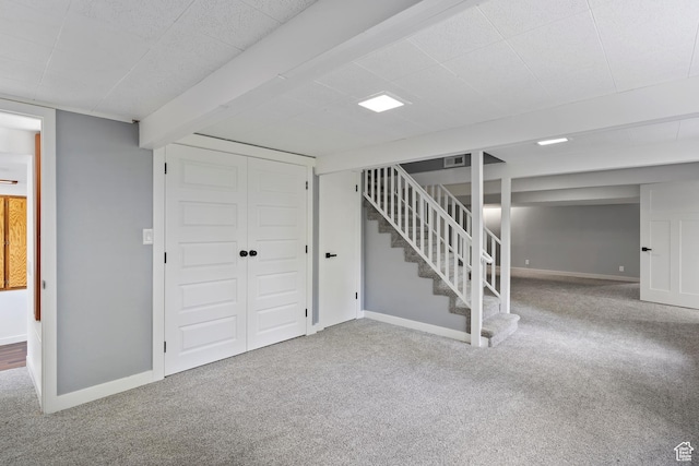 4203 S College Dr E, Ogden, UT 84403 - finished below grade area featuring carpet flooring, stairway, and baseboards